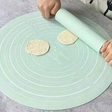 1 Set High-Quality Rolling Pin And Non-Stick Silicone Baking Mat - Essential Baking Tools For Home Kitchen, Wooden Handle, Easy-Clean Silicone Mat For Hassle-Free Cooking Adventures, Includes Rolling Pin - View 6