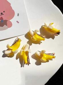 5pcs/10pcs Women's Simulation Cute Banana Hair Clip Personalized Creative Hair Clip Edge Clip Bangs Clip Funny Fun Clip Headpiece Hair Accessory - Multicolor - View 6