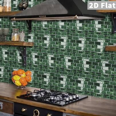 Self-Adhesive Decorative Tiles (Decorative Stickers, Not Real Tiles), 2D Mixed Color Irregular Brick Pattern Wall Stickers, Wallpaper, Tile Stickers, Suitable For Home Decor, Kitchen, Living Room, Bathroom, Bedroom, Etc.