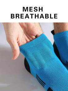 5双装男士夏季网眼透气短袜，轻薄休闲运动袜，柔软舒适低帮设计，尺码39-45 - 彩色 - 查看 5