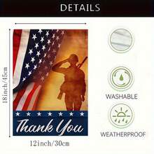 1pc Memorial Day Patriotic Garden Flag 12x18 Inch - Appreciation Flag, Durable Polyester, Vertical Double Sided - Perfect For 4 Of July, Independence Day Decorations, Perfect For Outdoor Home & Yard Decor, Flagpole Not Included - A - View 2