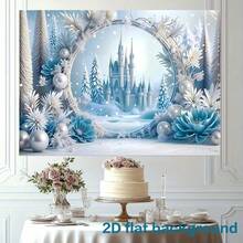 1pc Cold Theme Polyester Birthday Background, Made Of Polyester Material, With Pearls And Various Flower Background Decorations, Stylish Square Wall Decoration, Suitable For Valentine's Day And Birthday Celebration Events, Movie Theme Hanging Decoration, Suitable For Families, Dormitories, Rooms - No Electricity Required - Black - View 9