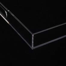Clear Sturdy Acrylic Serving Tray, 18.9 X 18.9 Inch Clear Sturdy Acrylic Square Tray With Handles Spill Proof Square Decorative Tray For Coffee Table, Bathroom, Vanity - View 10