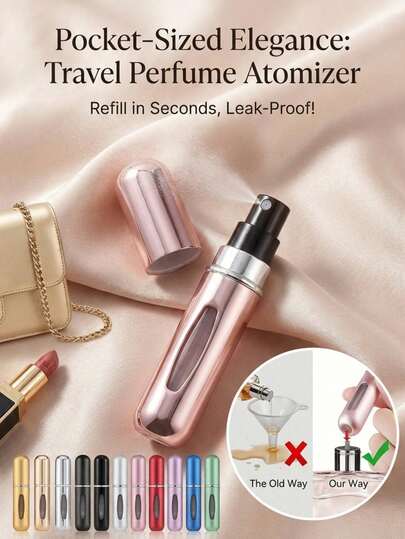 1PC Portable Perfume Refillable Bottle, 5ml Mini Atomizer With Bottom Pump Fill, Visual Window Scent Spray For Travel Perfume Atomizer Bottom Fill Perfume Bottle Travel Essentials For Women Refillable Perfume Bottle Pump To Fill Atomizer Handbag Perfume Spray Travel Perfume Atomizer Leak Proof Travel Bottle TSA Approved Liquids Mini Perfume Bottle Visual Window Atomizer Gifts