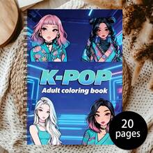1pc KPOP Style Sketchbook, Ideal For KPOP Fans, Vibrant Cover, High-Quality Paper, Spiral Bound, Durable, Great Adult Gift (Pen Not Included) - Single Piece - View 1