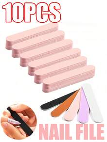 100pcs/50pcs/10pcs Mini Nail Files - 100/180 Grit Emery Boards For Nails,Disposable Doubled Sided Coarse & Fine Bulk Manicure Kit Home Salon Use(Black ,Pink ) - Multicolor - View 10