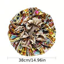 Women Satin Bonnet Cap • Double Layer Y Big Bonnet • Printing Sleep Cap Head Wrap For Lady YVSO - 10981 - View 4