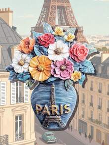 1个世界著名地标3D冰箱贴，包括西西里岛橙海岸、阿姆斯特丹柯基犬麦田、巴黎埃菲尔铁塔花束，尺寸精准，高清印刷，适用于冰箱、办公室白板等多种场景，是理想的旅行纪念品，色彩缤纷的设计也适合家居装饰，是圣诞节、生日礼物的理想之选。 - 巴黎鐵塔花束 - 查看 8