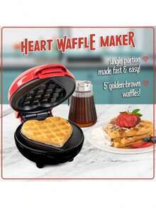 Buena Calidad 4 diferentes máquinas mini para Desayunos y Snacks – Máquina de Donas, Máquina de corazones Wafle y Máquina para carne de Hamburguesa, Maquina de wafles,  Casera, Aparatos de Cocina Multifuncionales, Prepara tus comidas de manera más rápida y fácil - Rojo - Ver 3