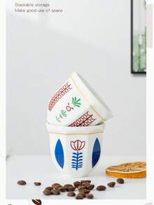 1个中东陶瓷咖啡杯 - 浓缩咖啡杯和茶杯，适合卧室、客厅、下午茶，也可作为节日礼物，100毫升手持迷你阿拉伯传统节日陶瓷浓缩咖啡杯 - 彩色 - 查看 7