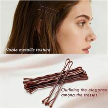 150个扁平发夹 - 棕色 - 查看 2