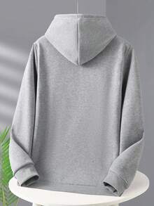 Men's Kangaroo Hoodie Reef Sweatshirt, Cotton, Adjustable Hood And Pocket, Casual And Stylish Style. - Xám - Xem 3