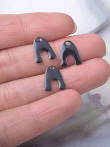 10pcs Antique Copper Teardrop Letter A Shape & Elephant Leg Charms, Fashion Jewelry Accessories For Women - Letter a Shape - View 4