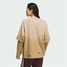 Adidas Originals Women's 2-In-1 Long Sleeve T-Shirt, Knitted Collarless Long Tee TKS8496 - Brown - View 3