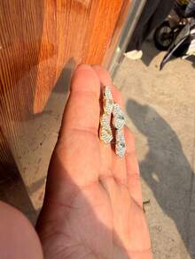 2pcs Fashionable Exquisite New Fully Rhinestone Heart Stud Earrings For Women - Multicolor - View 2