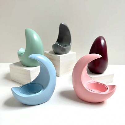 DIY Clay Mold Crescent-Shaped Candle Holder Decor, Cement, Gypsum, Resin Mold, Moon Candle Holder Home Decor, Silicone Mold Suitable For DIY Handmade, Ramadan Festival Atmosphere Decoration