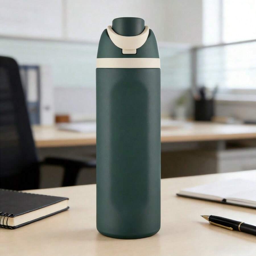 16/24oz Stainless Steel Tumbler, Insulated Coffee Tumbler With Straw And Leak-Proof Lid, Cold Water Tumbler For Outdoor Sports, Home, Office, Gym,Perfect Christmas Gift - Màu xanh lá cây đậm - Xem 1