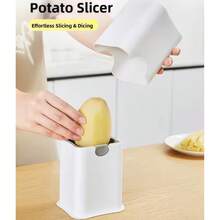 49-Slot Stainless Steel Potato Slicer And French Fry Cutter - A Multifunctional Kitchen Vegetable Cutter That Won't Harm Hands, Suitable For Cutting Fries, Carrots, Diced Fruits And Vegetables - Multicolor - View 3
