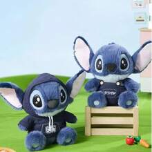 MINISO Disney Lilo & Stitch Collection 14'' Sitting Stitch Plush Toy - Soft Plush Toy Premium Quality Stuffed Animal Gift For Kids, Boys, Girls, Adults & Disney Fans(Hoodie Styles) - Navy Blue - View 2