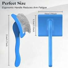 1PC Pet Grooming Hair Remover Brush Manual Household Beauty Hairbrush Long Handle Professional Reusable Pet Grooming Supplies - Multicolor - View 4
