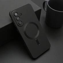 1PC Black Luxury Magnetic Phone Case Compatible With Samsung Galaxy S26Ultra/S26Plus/S26/S26Edge/S26Pro/S25Ultra/S25Plus/S25Edge/S25FE/ S24 S25 S22 S23 Ultra Plus S20 S21 FE Note 20/A57/A37A17/A07/A56/A36/A26/A55/A35/A25/A15/A24/A34/A14/A16/A06/A05S, Soft TPU Material, Christmas Giftl,Bumper Shockproof Metallic Luster Phone Case - Black - View 12