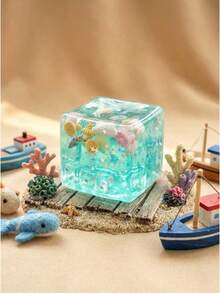 POKOJA LAND Ocean Themed Sensory Decompression Magic Cube, Decorated With Cartoon Seashells, Conches, Schools Of Fish And Ice Cream Elements To Create A Marine Party Atmosphere, Effectively Relieving Anxiety. Suitable For Outdoor Spaces And Office Environments, Providing A Stress-Relieving Experience Anytime. Also Makes A Great Desktop Decor, Party Favor Or Holiday Gift! - 彩色 - 查看 2
