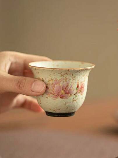 1pc/2pcs/4pcs New Jingdezhen Ceramic Tea Cups, Kung Fu Tea Set, Blue & White Peony And Bird Small Teacups, High-End Chinese Style Teacup Set, Suitable As Gifts For Elders, Relatives, Bosses. Suitable For Daily Use, Gatherings, Parties