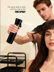 4pcs/Set Haircutting Tool Kit, Including Haircutting Cape, Spray Bottle, Hair Brush, Neck Brush With Soft Nylon Bristles, Suitable For Home And Professional Salon Use - Black - View 4