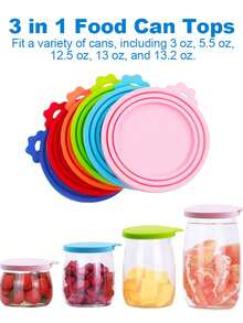 5 tapas para latas de comida para mascotas, aptas para alimentos y lavavajillas, cubren la mayoría de las latas de perros y gatos de tamaño estándar - Multicolor - Ver 2