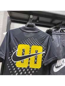 Nike JSY 男士短袖休闲运动透气速干印花 Polo 衫 - 黑色 - 查看 8