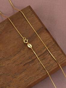 1 pièce Collier délicat pour femme en argent sterling S925 plaqué or, longueur optionnelle 40/45/50/55/60cm, hypoallergénique, chaîne élégante pour la clavicule, chaîne en argent à la mode, convient pour les cadeaux de la Saint-Valentin, l'anniversaire, l'anniversaire, Thanksgiving et Noël - Doré - Voir 22