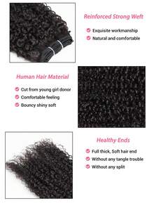 QVR QUEEN VIRGIN REMY QVR 6束短款蓬松卷曲人发束，酒红色，非洲蓬松卷曲人发编织发，用于制作假发，巴西原生雷米卷发，缝合式，柔软易用，适合日常佩戴，经济实惠的非洲卷发束，多种颜色可选。 - SBUG - 查看 6