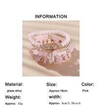 4件套波西米亚风格串珠手链 - 粉色 - 查看 5