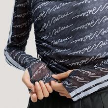 Adidas DCE 女士网眼长袖T恤针织无领TKS5308 - 黑色 - 查看 5