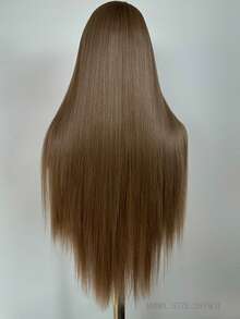 Stunning Linen Gold Hair Synthetic Lace Front Wigs 26 Inch Pre Plucked Long Straight Hair Wigs 13X4 HD Lace Wigs Glueless Linen Gold Wigs Heat Resistant Wigs Linen Gold Long Silky,Suitable For Fashionable Ladies To Wear On A Daily Basis. - Linen Gold - View 6