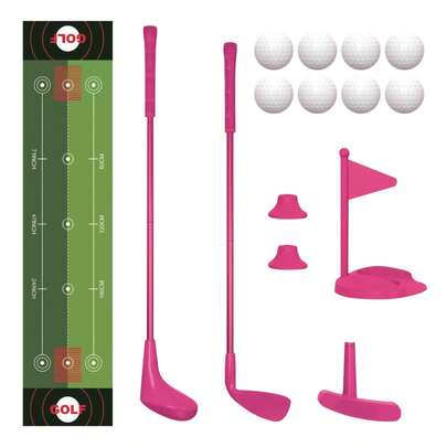 Juego de golf para niños, con alfombra de práctica, palos ajustables, pelotas de golf y accesorios. Un set de simulación interactiva para padres e hijos para usar en interiores y exteriores, este juguete deportivo educativo mejora la concentración y las habilidades motoras, convirtiéndolo en el regalo de cumpleaños perfecto para niños y niñas