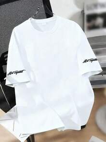 Áo thun cổ tròn in họa tiết LA dành cho thiếu niên, kiểu dáng thoải mái và mềm mại cho mùa hè. - trắng - Xem 2