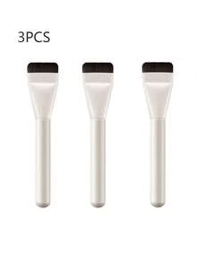 1/2/3支装超薄直头平头粉底/面膜刷，化妆师必备工具，隐形无痕，旅行装超薄粉底刷轻盈面部轮廓刷扁平面膜刷晕染粉底霜化妆刷，化妆刷粉底化妆工具扁平粉底刷液体粉底刷，粉底刷，遮瑕刷，轮廓刷，腮红刷，散粉刷，粉底刷 - 米色 - 查看 7