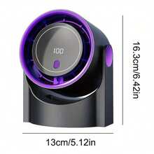 5-Speed 0-100 Adjustable Wall-Mounted & Desktop 2-In-1 Electric Fan, 1200mAh Portable Quiet Design, Digital Display Rechargeable USB Fan, 180° Rotating Head, Portable Small Fan Suitable For Office, Bedroom, Home, Kitchen, Travel, Camping - 1 Pc - View 5