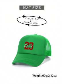 1顶时尚海绵帽，23号印花，成人卡车司机帽，棒球帽，钓鱼帽，趣味礼物帽，男女皆宜，春夏款 - 彩色 - 查看 5