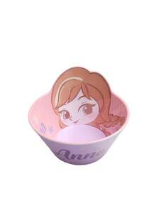 1pc 350ml Disney 3D Cartoon Shaped Bowl, Melamine Soup Bowl, Heat-Resistant Tableware, Cute Creative Household Bowl, Anti-Drop Small Bowl, Mermaid Cartoon Design - Multicolor - View 9