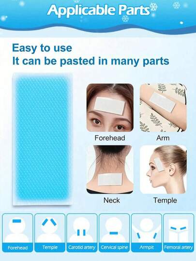10 piezas/20 piezas Parches de gel de enfriamiento autoadhesivos portátiles, tamaño 12 cm x 5 cm, pegatinas de enfriamiento de verano, ayudan a aliviar el calor y el frío, previenen el golpe de calor y el enfriamiento, sin necesidad de carga, enfriamiento físico, esencial para viajes de primavera/verano, trabajadores al aire libre en verano, accesorios de teléfono de verano, artículo lindo