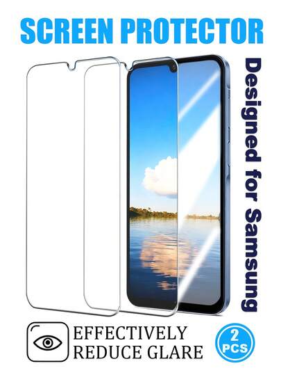 2pcs High-Definition Screen Glass Protector For Samsung Galaxy A36/A56/A26/A16, Anti-Scratch, No Borders, Premium Glass Protection, Smooth Surface, High Transparency, High Hardness Tempered Glass, Suitable For A16 5G/A06/A06 5G/A35/A25/A15/A15 5G/A05/A05S/A54 5G/A53 5G/A33 5G/A13/A52S 5G/A12