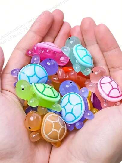 20pcs Luminous Mini Resin Turtles,Colorful Confetti Resin Turtle Statues,Luminous Glitter Sea Turtle Pendants,Sea Turtles Figurines Glow In The Dark Mini Resin Animals,Glow In The Dark Turtle Pendant,Embedded Shiny Sequins Design For DIY Jewelry Making, Necklace, Earrings, Keychain, Home Decor, Indoor/Outdoor Use, No Power Required, Suitable For Christmas, Easter,Perfect For Summer Beach, Thanksgiving, Valentine's Day, Birthday Gifts ,Christmas,Stocking Fillers,Toys,Resin Animals