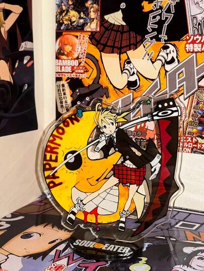 12cm/4.7inch Acrylic Character Standee Of "Soul Eater" Anime, Realistic Pose And Expression, Desktop Decor, Birthday Gift For Anime Fans, No Electricity Required