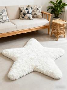 1pc Round Shaggy Carpet, Plush Rug, Decorative Carpet, Fluffy Long Pile Rug - Multicolor - View 6