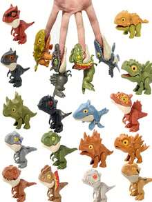 5 Mini Mordedores de Mano de Dinosaurio | Juego de Mordedores Seguros para Bebés - Multicolor - Ver 2