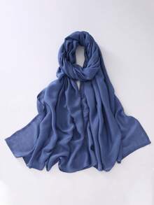 1pc Cotton Solid Color Scarf Shawl, Versatile Women's Beach Cover-Up, Lightweight & Soft, Classic Scarf/Shawl/Blanket, Large Size Suitable For Evening Dress Party, Travel, Office, Wedding - Multicolor - View 41