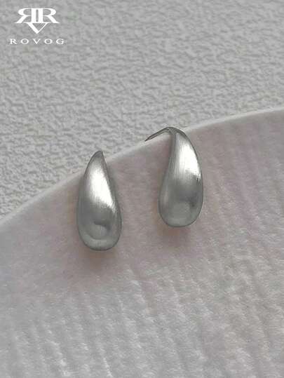 1 Pair Minimalist Elegant Water Drop Design Copper Earrings, Suitable For Casual, Gathering, Party Wear