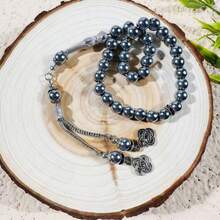 33 Beads, Double-Headed, Natural Black Calcite Bracelet, Grade 7A Natural Niche Beaded - Multicolor - View 5